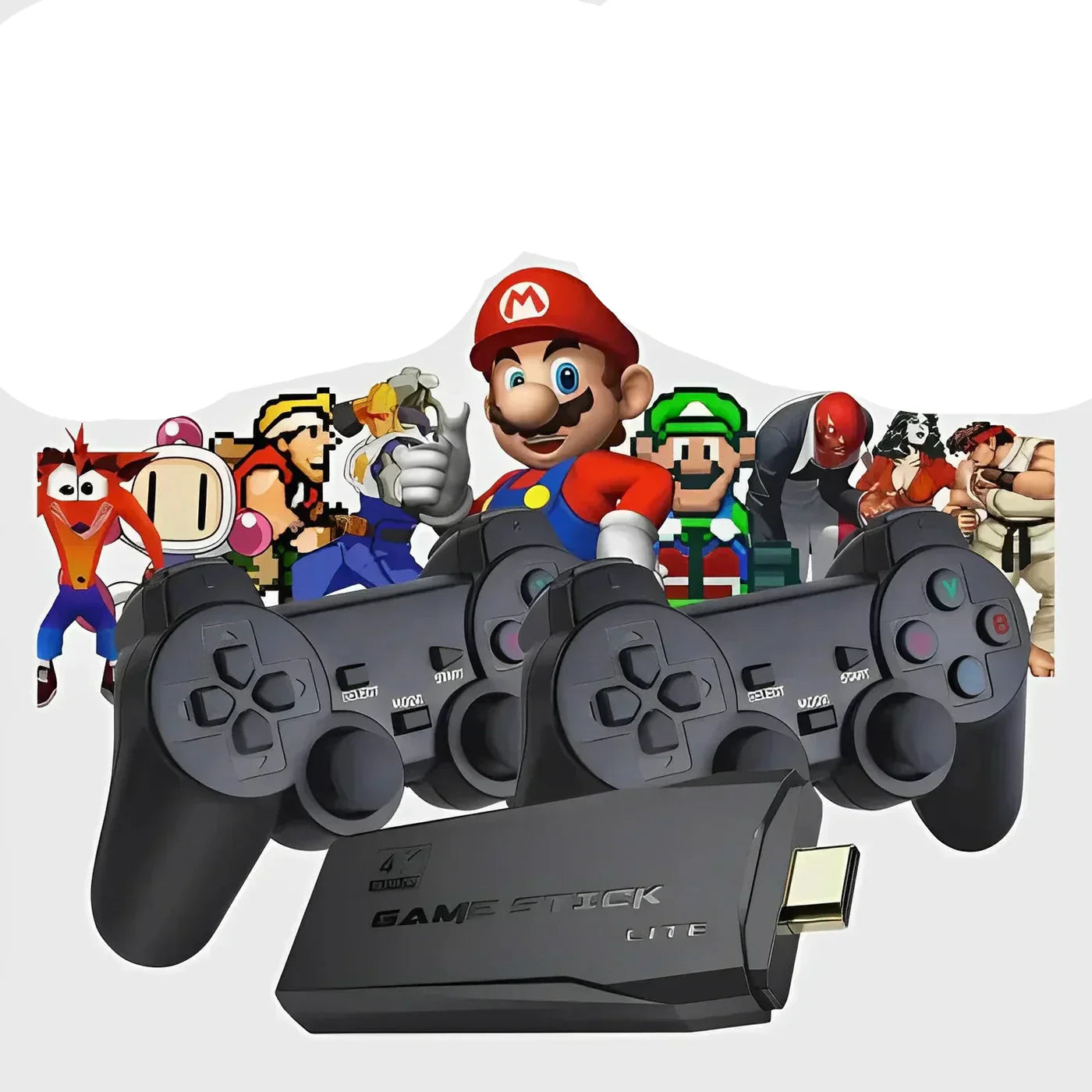 PixelDrive 64gb: Origineel met 2 Controllers - Meer dan 20.000 Spellen van Mario tot Pokémon