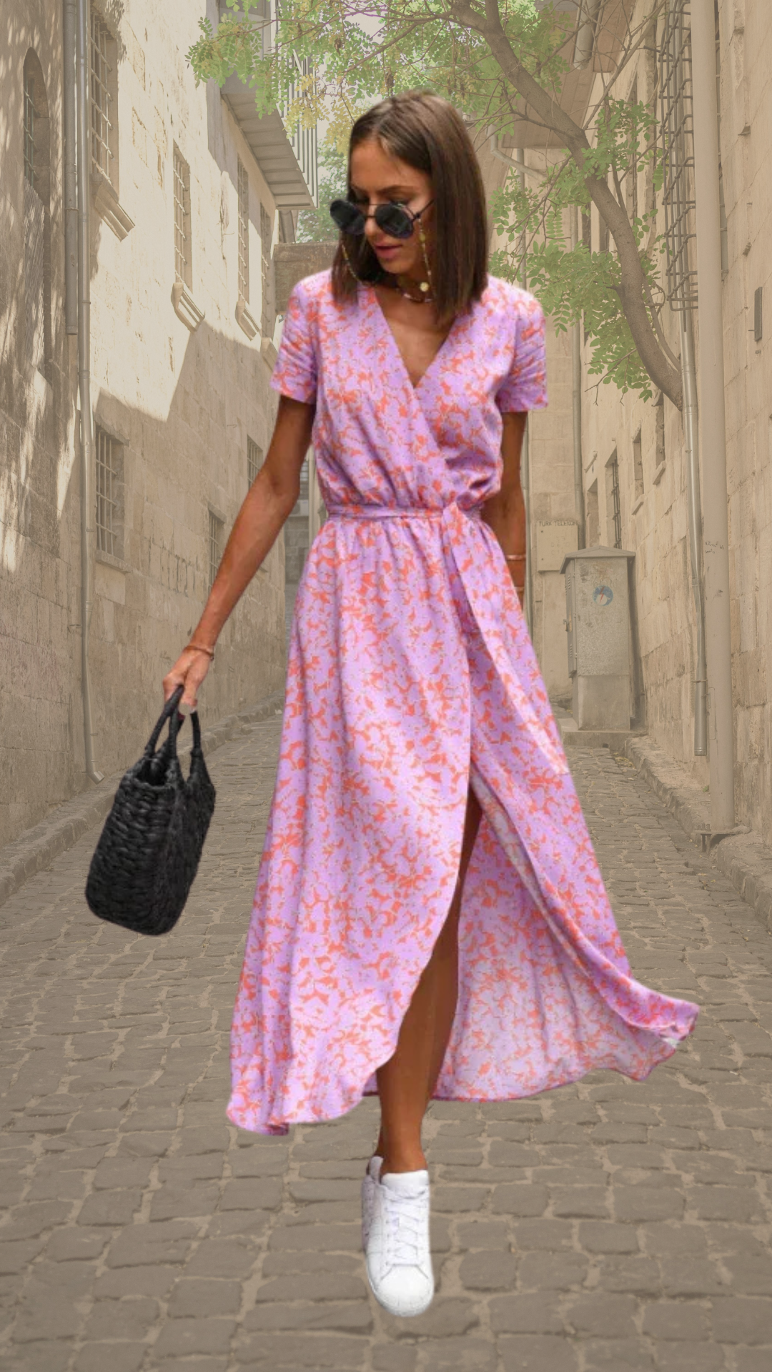 Aubrey | Statement Bloemen Wrap Maxi Jurk