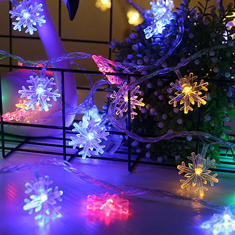 LED Kerstverlichting met Sneeuwvlokken – Warmwit of Kleurrijk Licht voor Binnen & Buiten