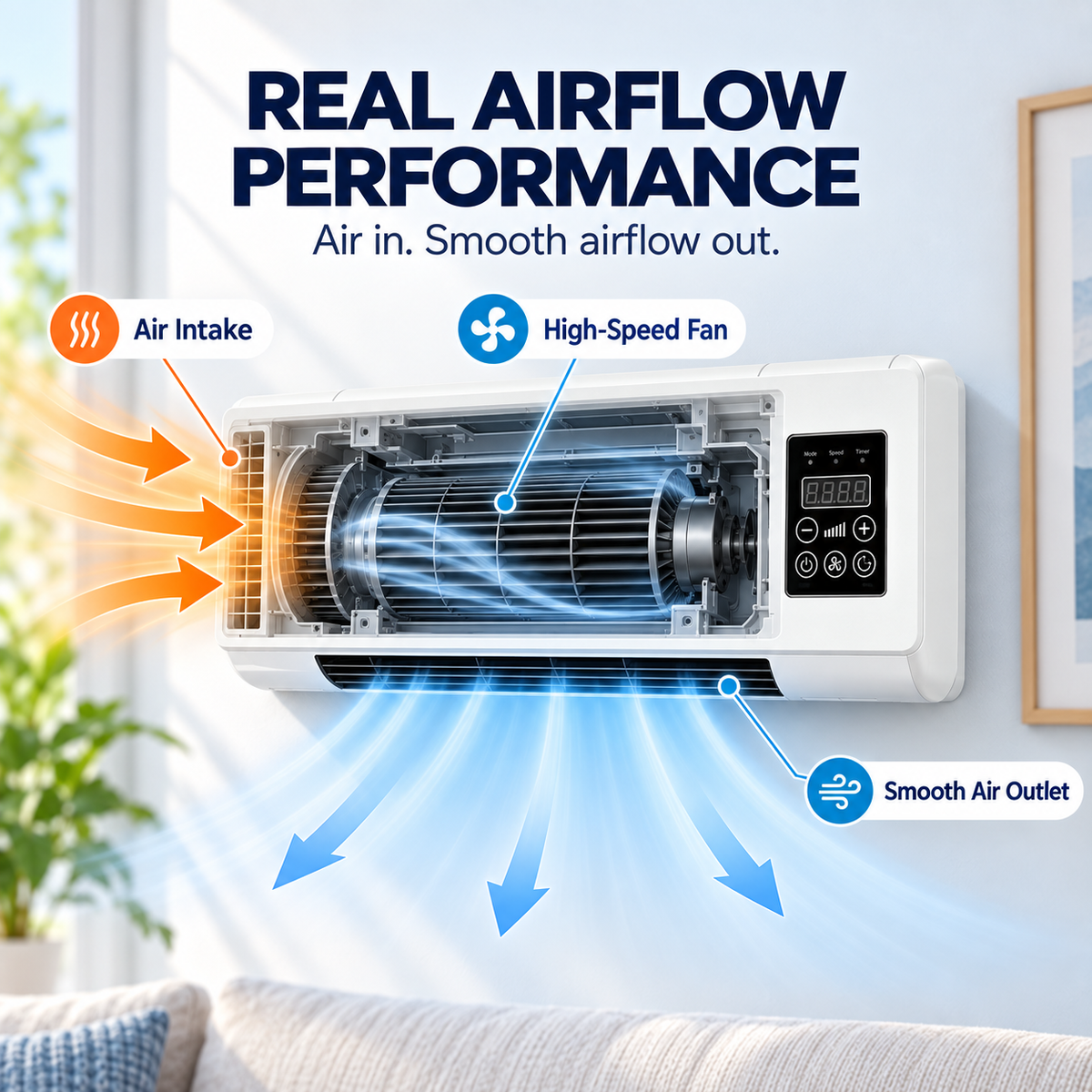 Wandairco & Verwarming 2-in-1 – Wandgemonteerde Airconditioner met Afstandsbediening