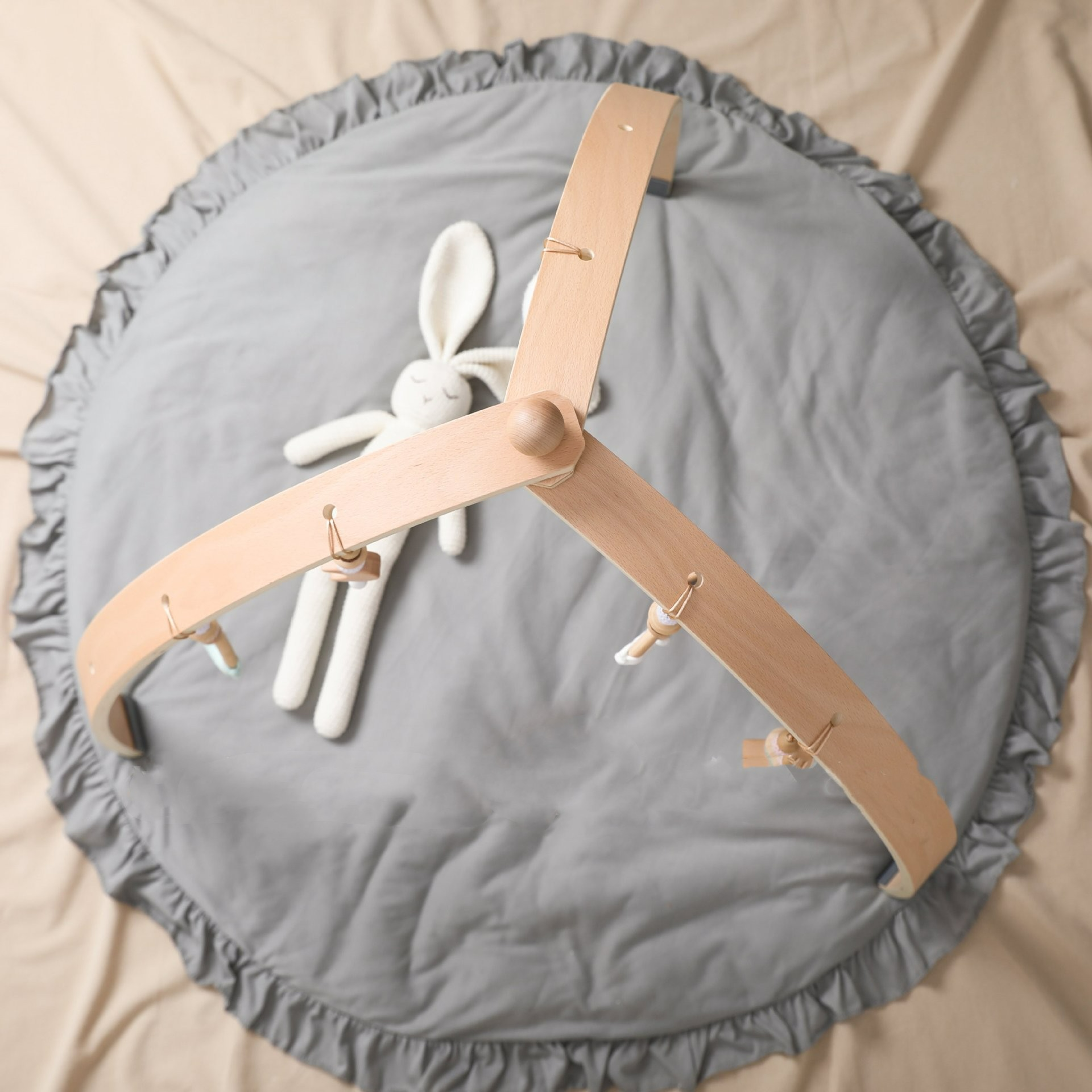 Houten Baby Activiteitenboog met Hangspeelgoed voor Baby