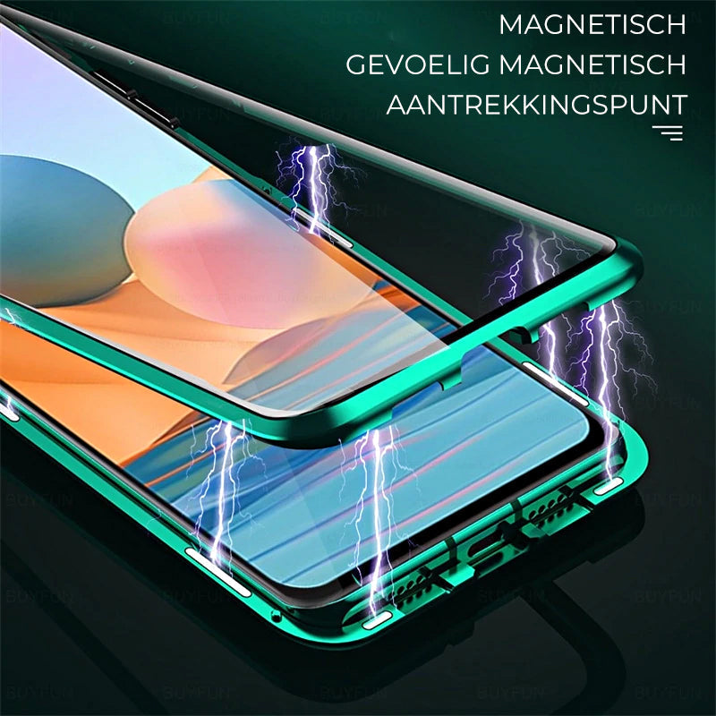 Sandsberg gehard glas dubbele telefoonhoes voor Samsung