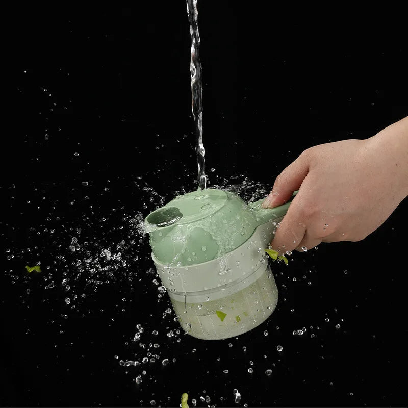 GreenTech groentesnijder | De 4 In 1 Elektrisch oplaadbare Groentesnijder