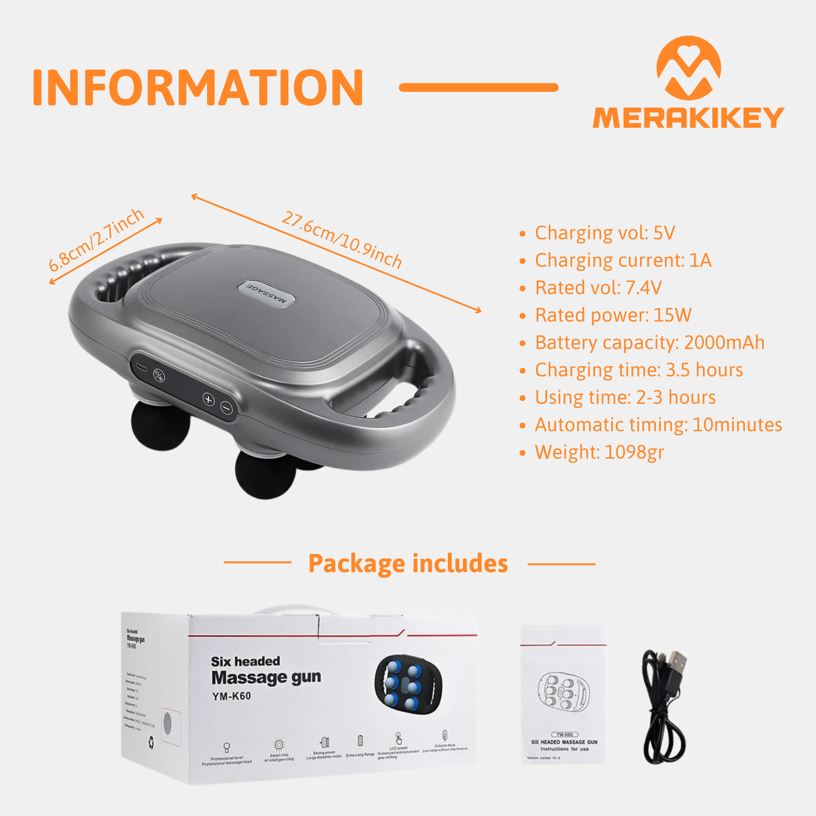 FlexiRelief Pro | 6-koppige hoogfrequente spiermassager