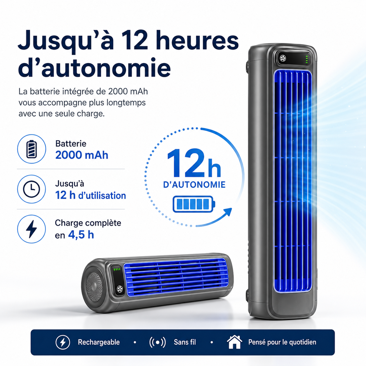 AirWave – Draagbare Oplaadbare Airconditioner met 12 Uur Accuduur