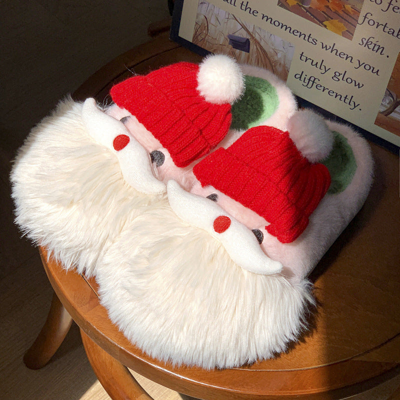 Warme Kerst Huisschoenen met Kerstman Ontwerp