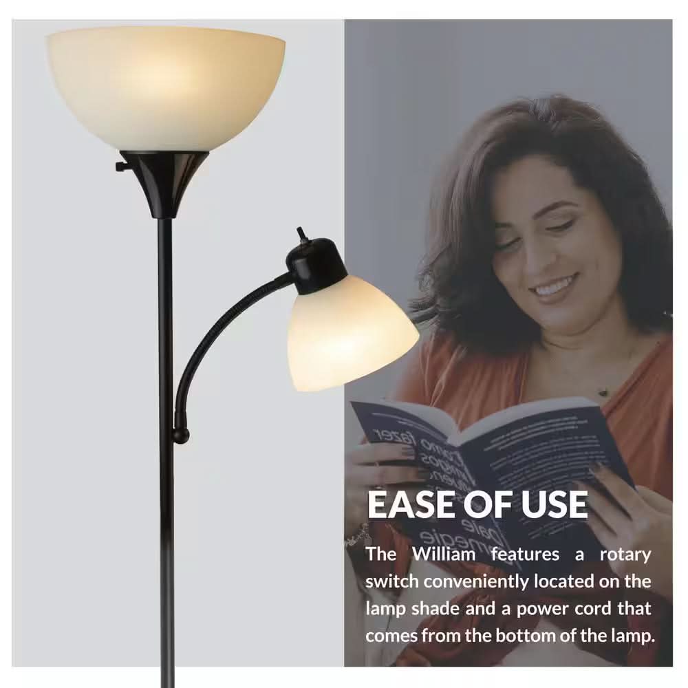 LED Vloerlamp met Twee Lichtbronnen – Staande Lamp met Leeslamp