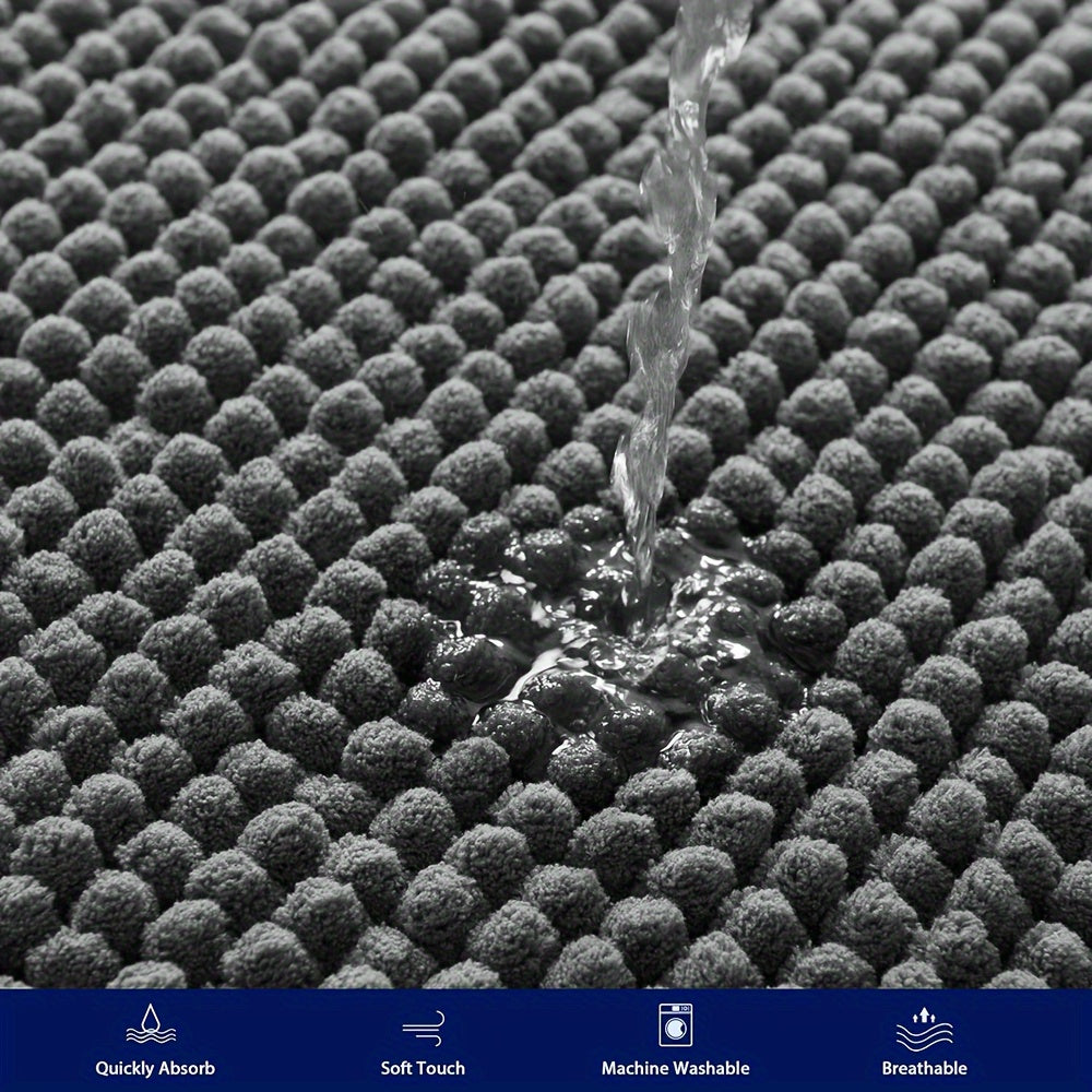 Ronde LuxeChen Badmat Ultra-Zacht Chenille – Antislip & Sneldrogend