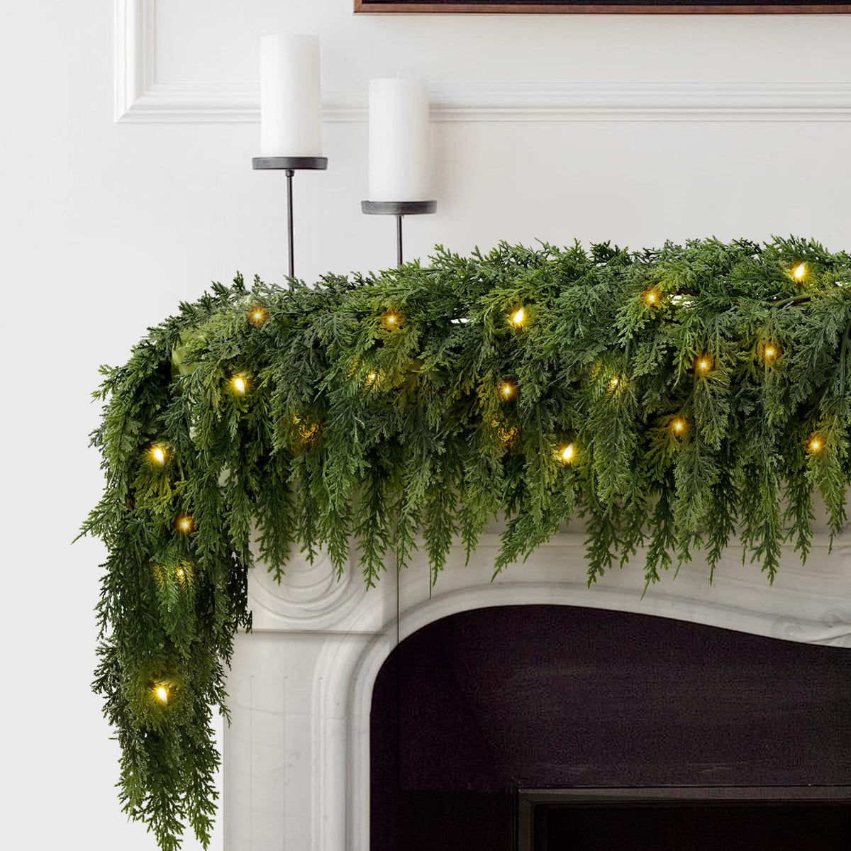 Kerstguirlande met Warmwitte LED-verlichting – Realistische Dennentakken