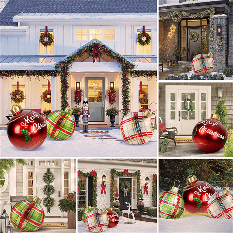 Opblaasbare Christmas Kerstbal 60 cm – Weerbestendige PVC Kerstdecoratie voor Buiten