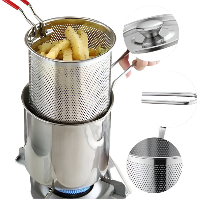 GourmetFry Deluxe Frituurpan voor Aardappelen | High-end frituurpan voor knapperige en heerlijke aardappelen thuis