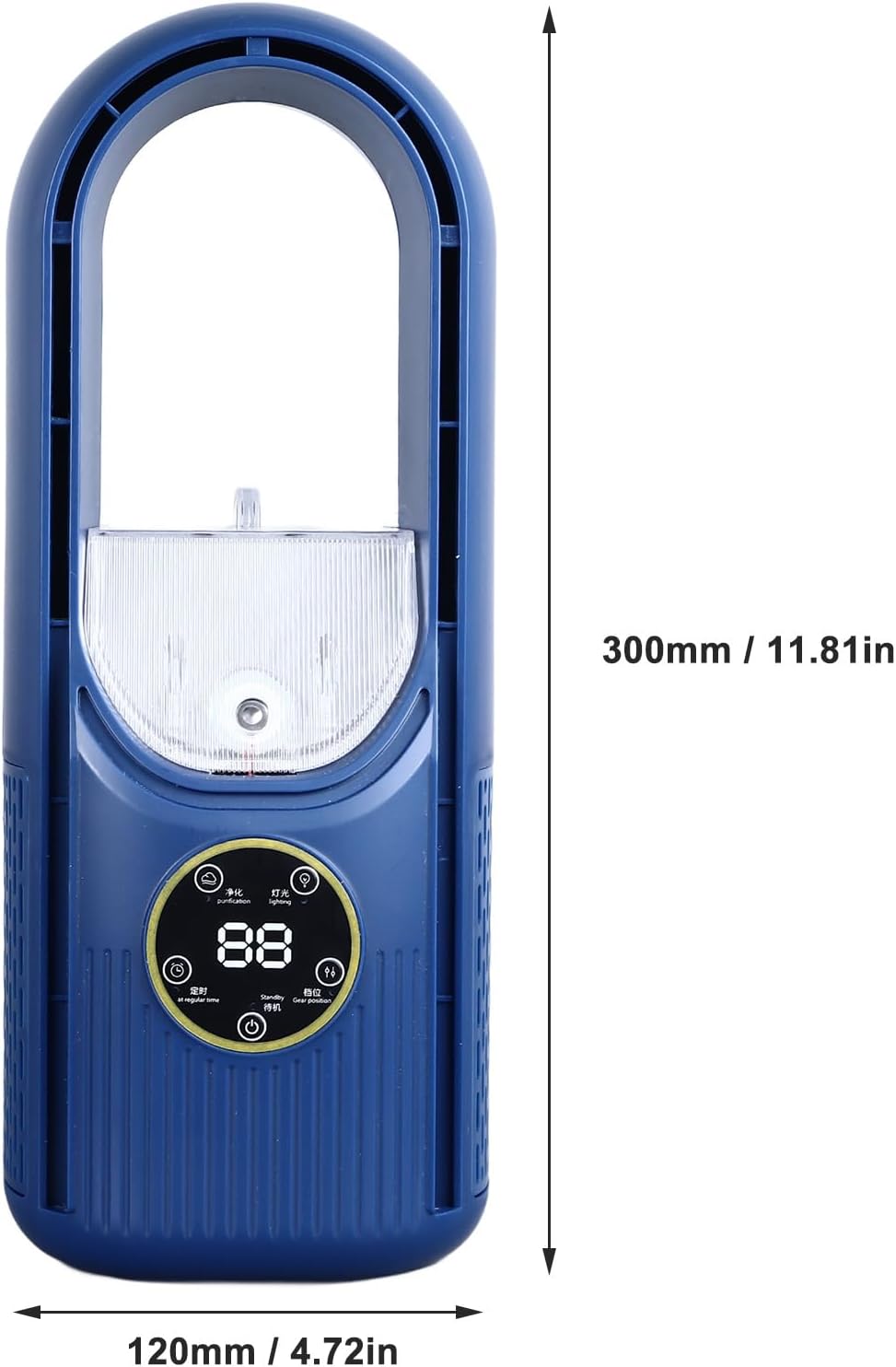 Draagbare Bladeloze Vernevelaar Ventilator met 6 Snelheden en USB Oplaadbare Batterij