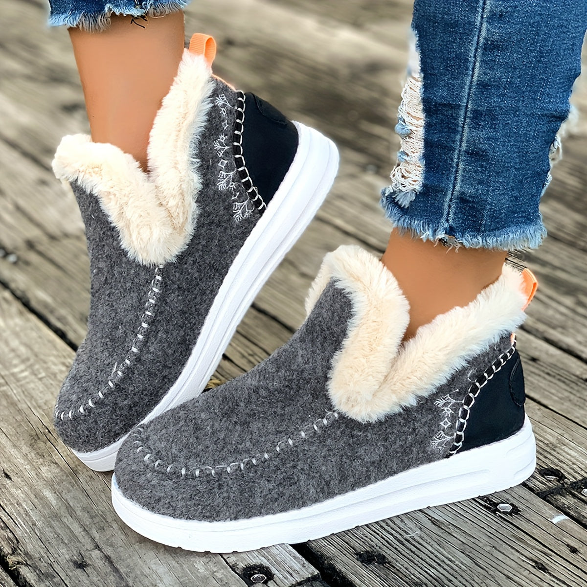PlucheWarm Dameshuisschoenen – Antislip en Superzachte Wintervoering