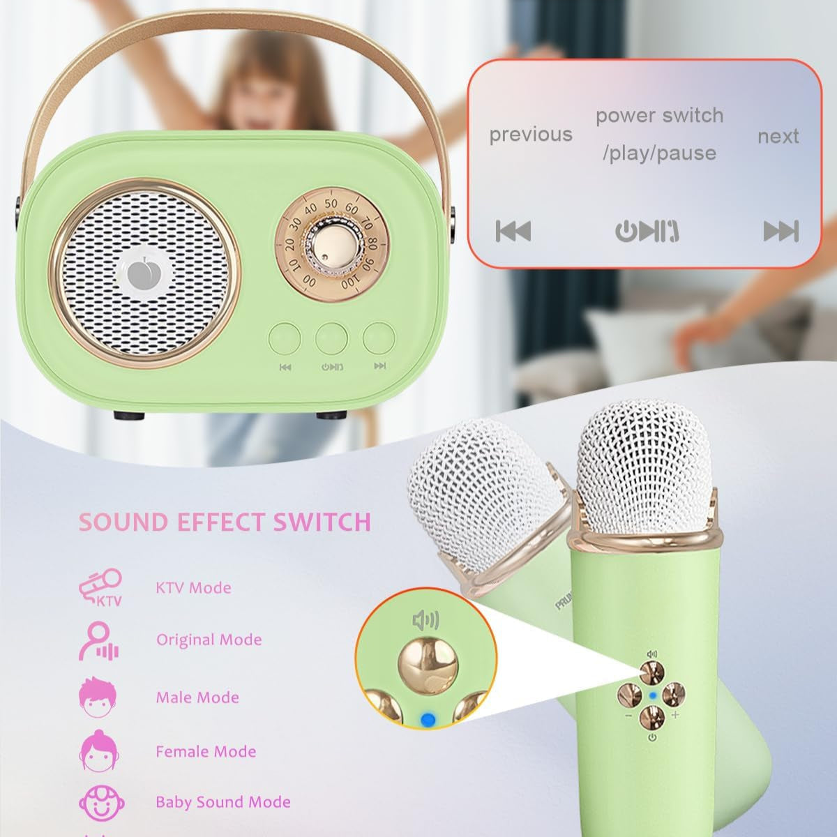 KaraokeElegance Luxe Karaoke Set voor Kinderen | Stimuleer creativiteit en plezier met muziek