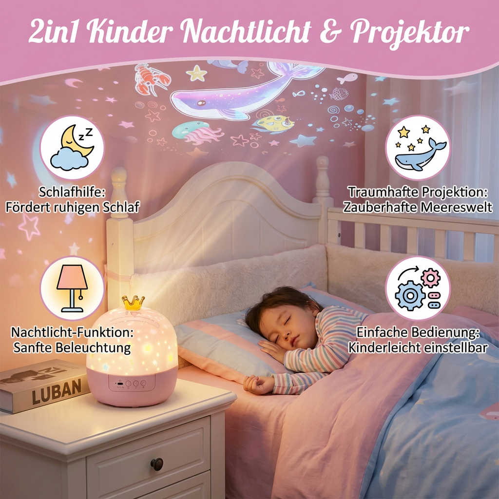 2-in-1 Kinder Nachtlampje en Projector