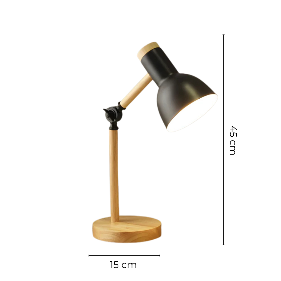 Moderne verstelbare LED-tafellamp van hout en metaal 1-licht