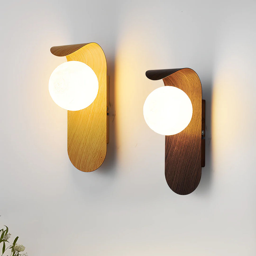 Scandinavische Houten Globe Wandlamp LED 1-Licht