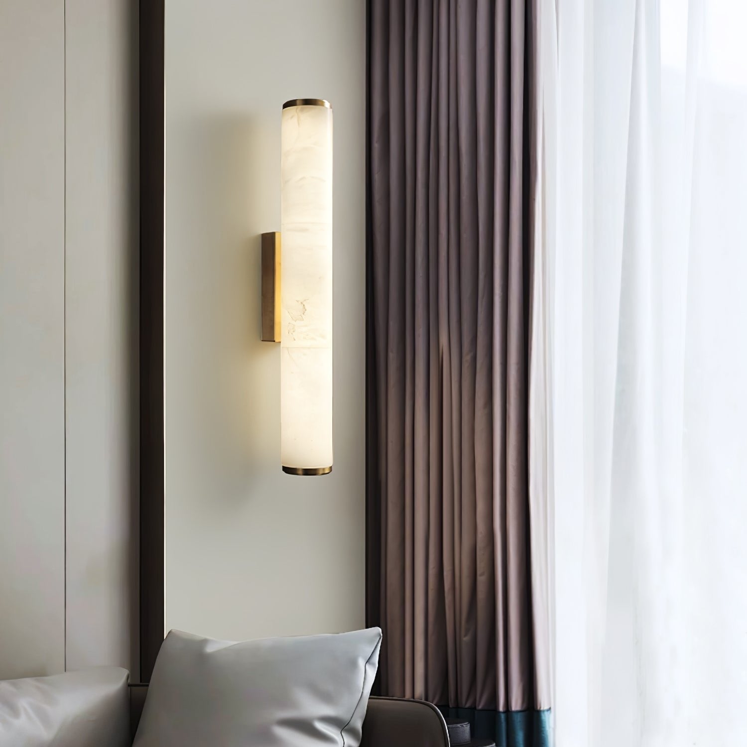 Moderne Minimalistische Spaanse Marmeren Koper Wandlamp LED 1-Licht