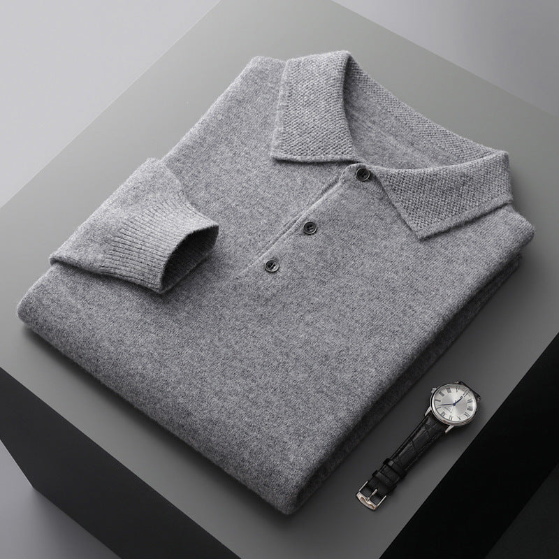 NordicLuxe Cashmere Merino Wol Polo Shirt, Stockholm Stijl