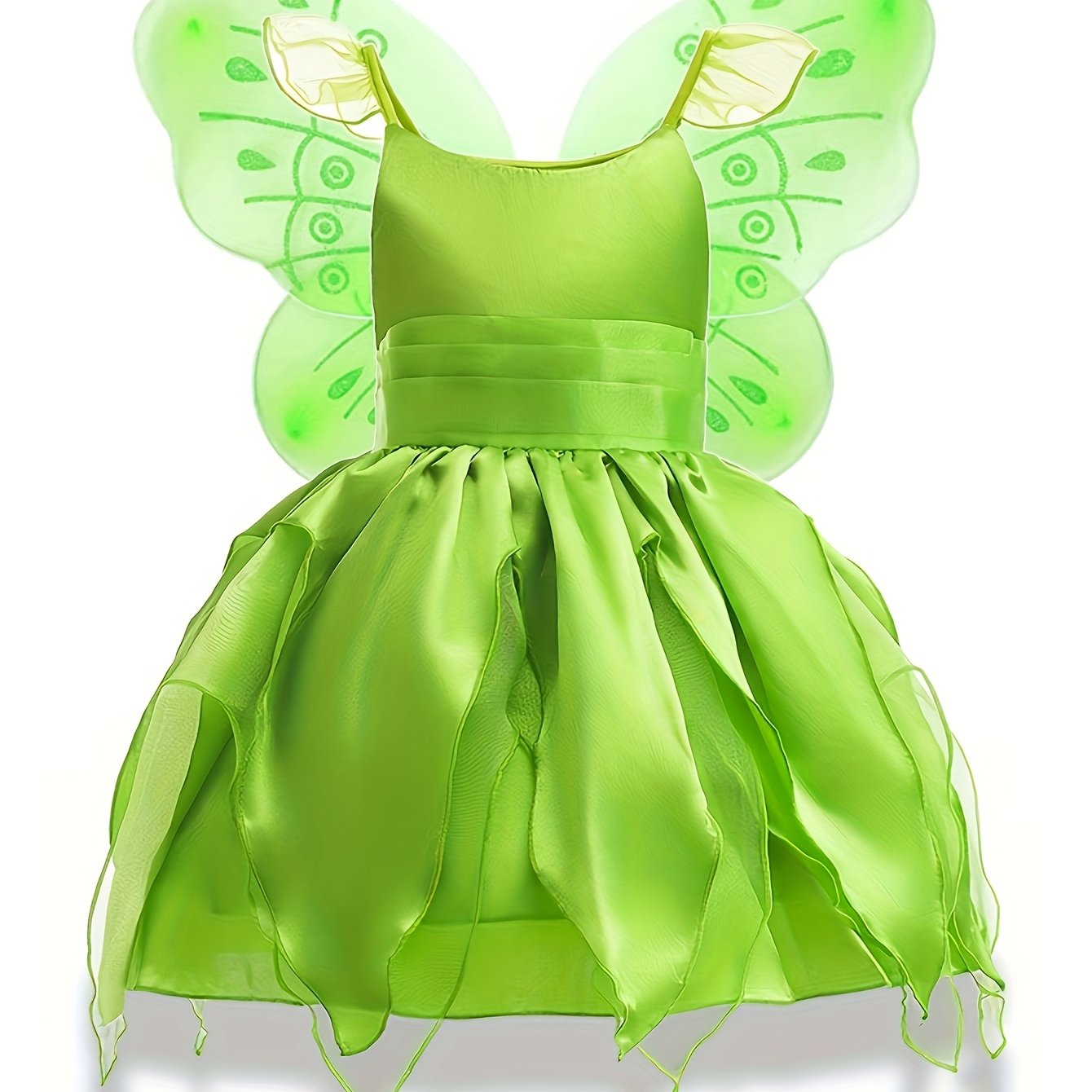 Meisjes Magische Fee Halloween Kostuum Jurk | Mouwloos met Vleugels
