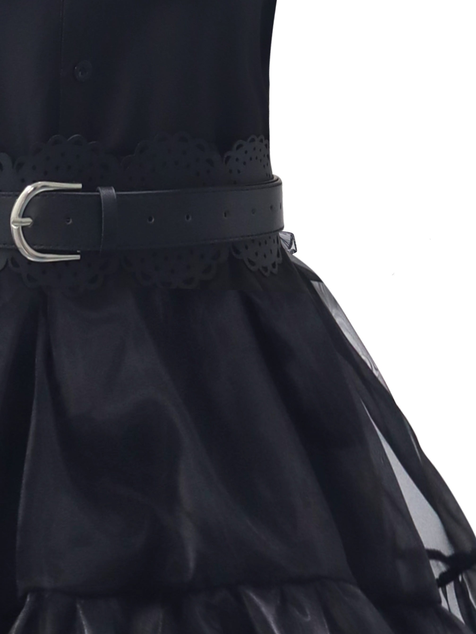 Dames Gothic Ruffle Halloween Film Kostuum Jurk | Gelaagde Midi Set