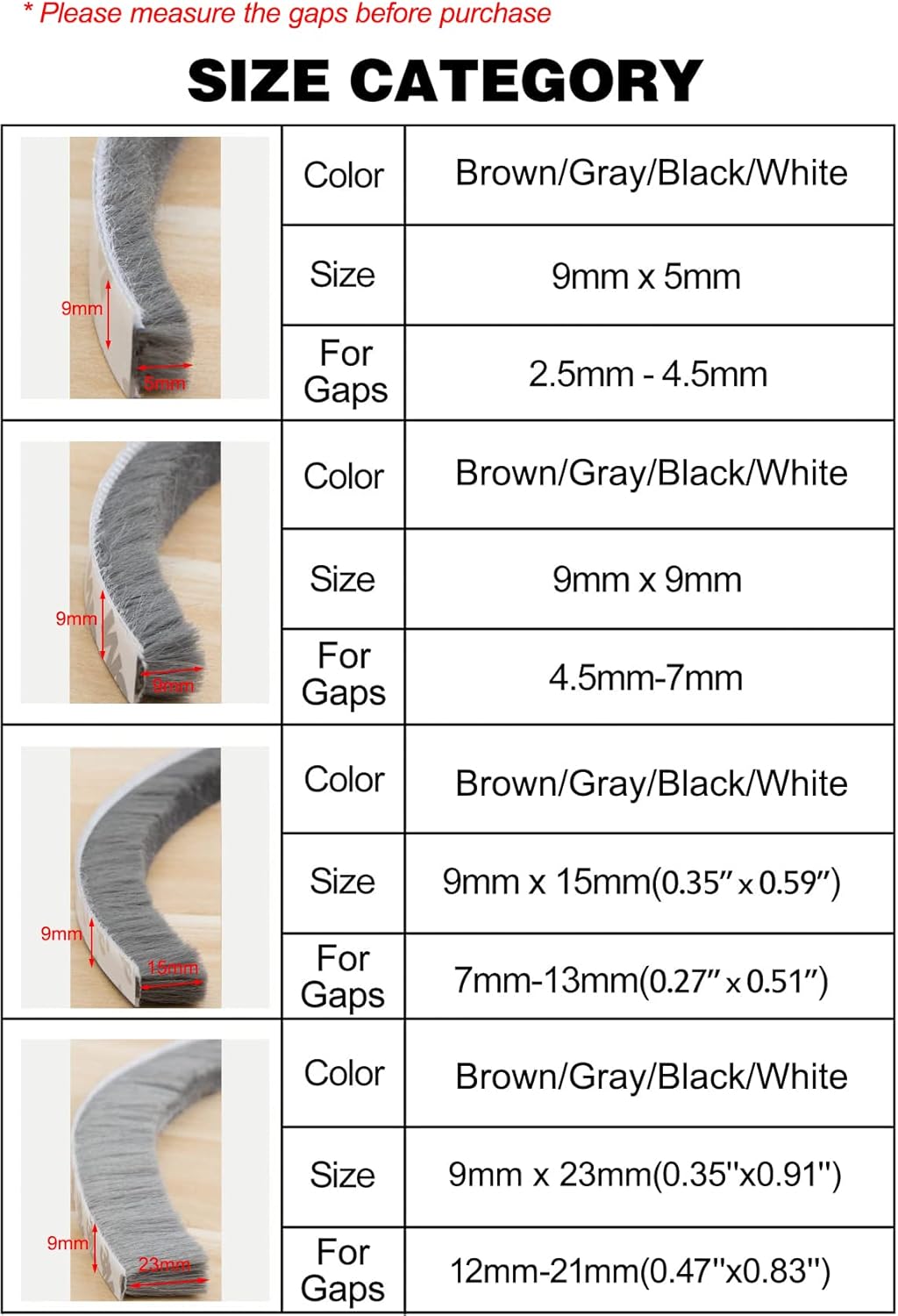 Borstelafdichting, deurafdichting, zelfklevend deurafdichting