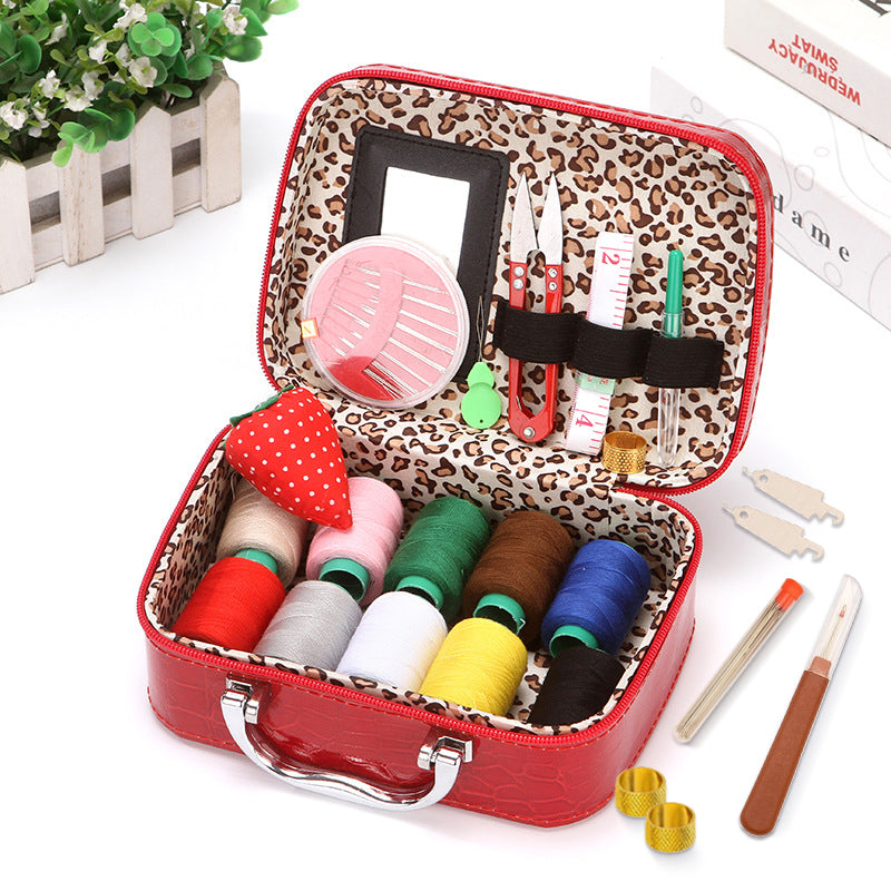 CraftVault Draagbare Naaikit in Faux Leren Tas