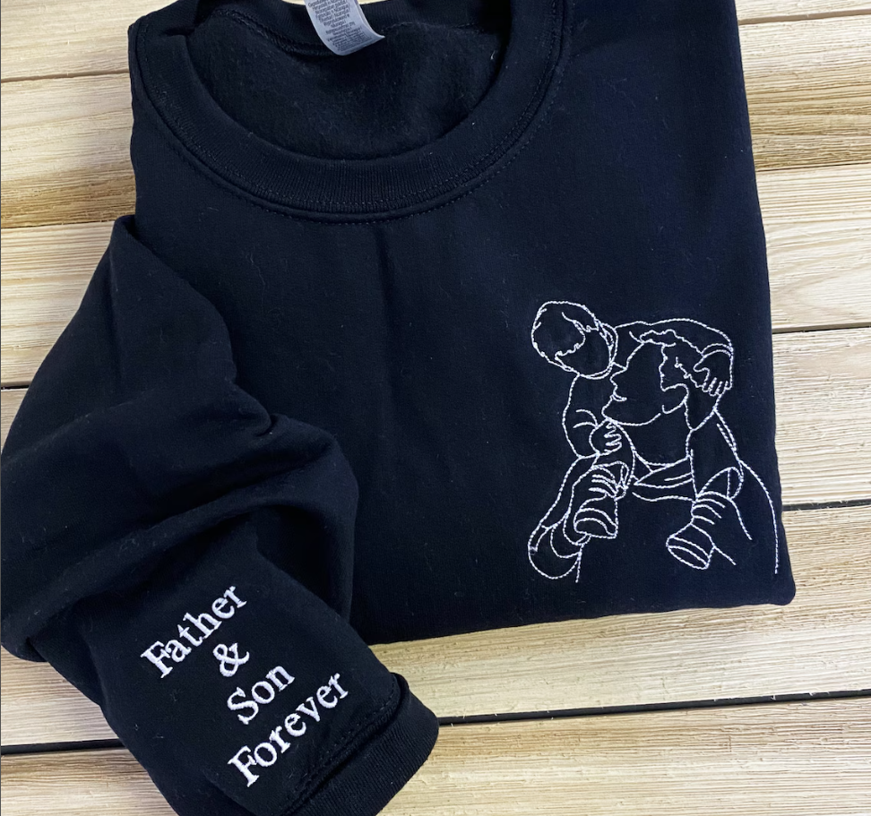 StitchPortrait | Aangepaste Geborduurde Portret Sweatshirt Koppels Familie Hoodie