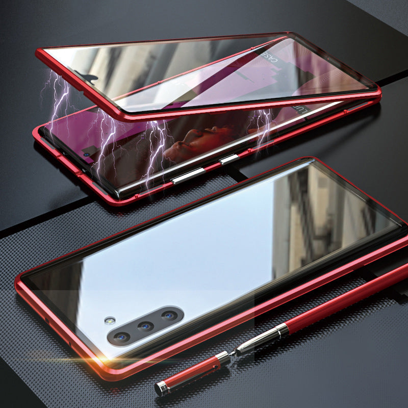 Sandsberg gehard glas dubbele telefoonhoes voor Samsung