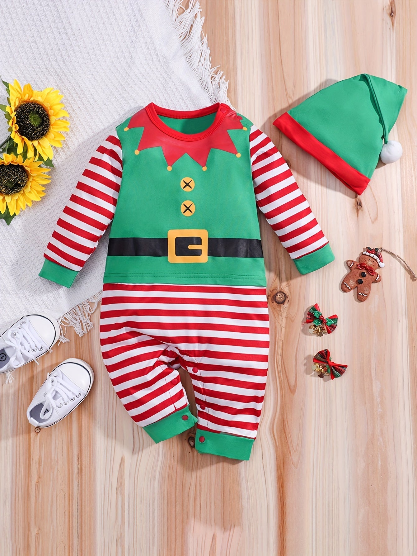 Baby Halloween Elf Kostuum Romper | Feestelijke Lange Mouwen