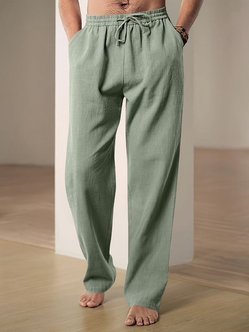 Casual Broek met Elastische Taille voor Mannen met Trekkoord | Ideaal voor Reizen en Dagelijkse Activiteiten