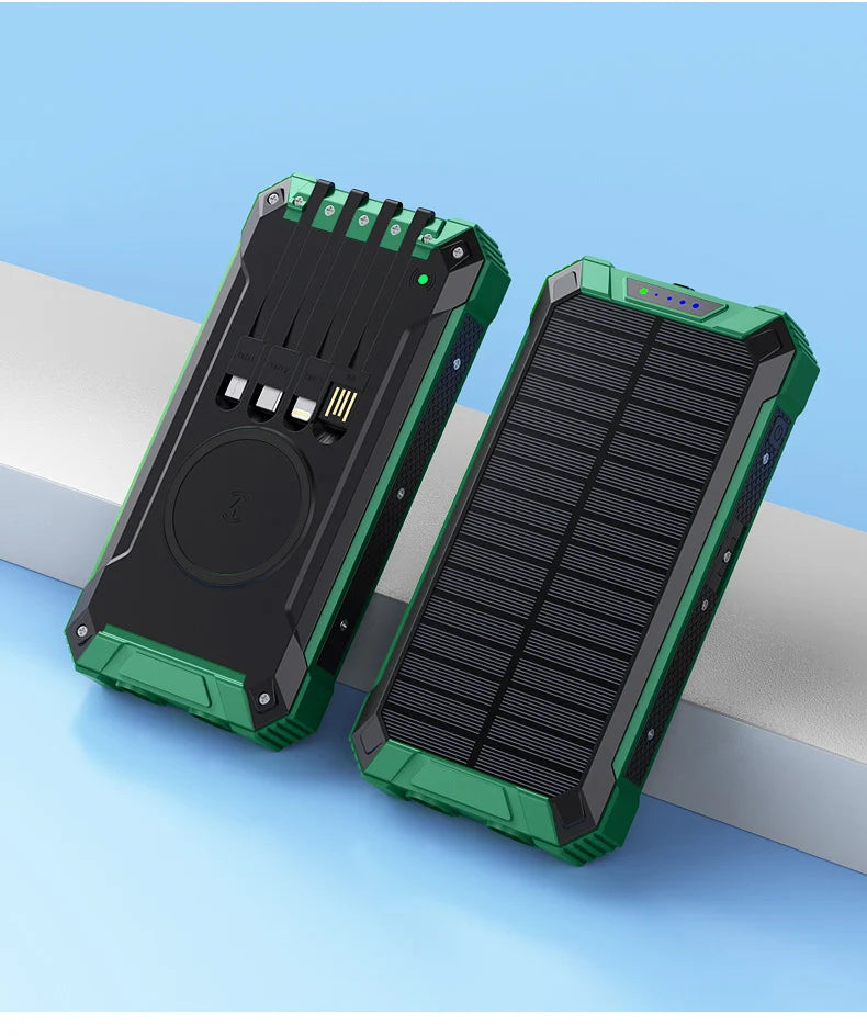 LuxuraVolt Draagbare Zonne Draadloze PowerBank | Duurzame energie voor onderweg en gemak
