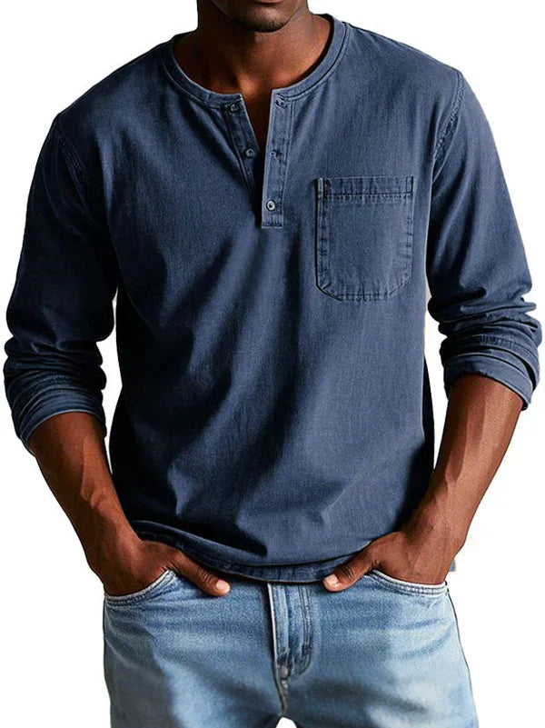 Philipp | Heren Casual Langarm Henley Shirt
