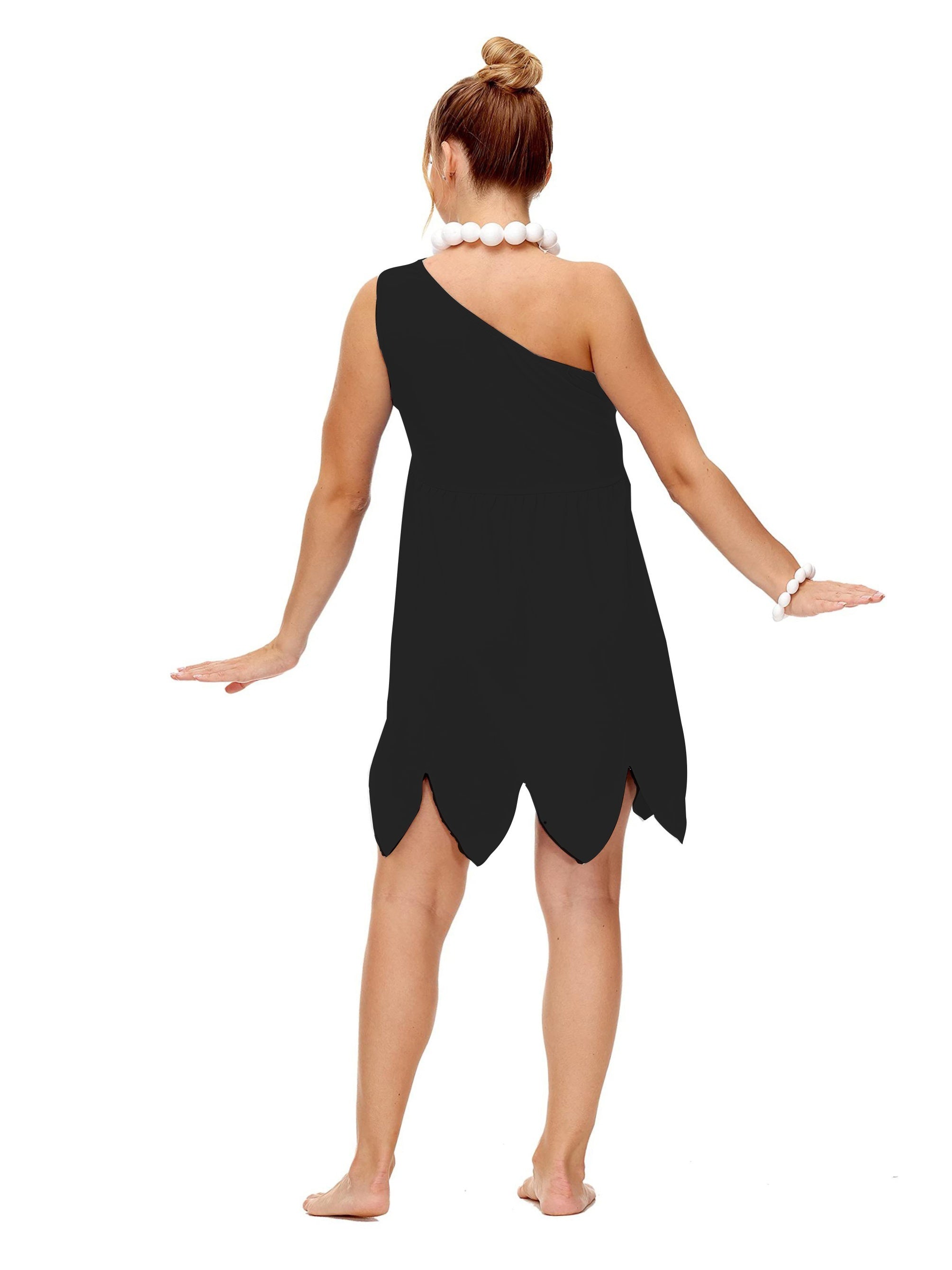 Dames Plus Size Eén Schouder Halloween Kostuum Jurk | Prehistorische Mini