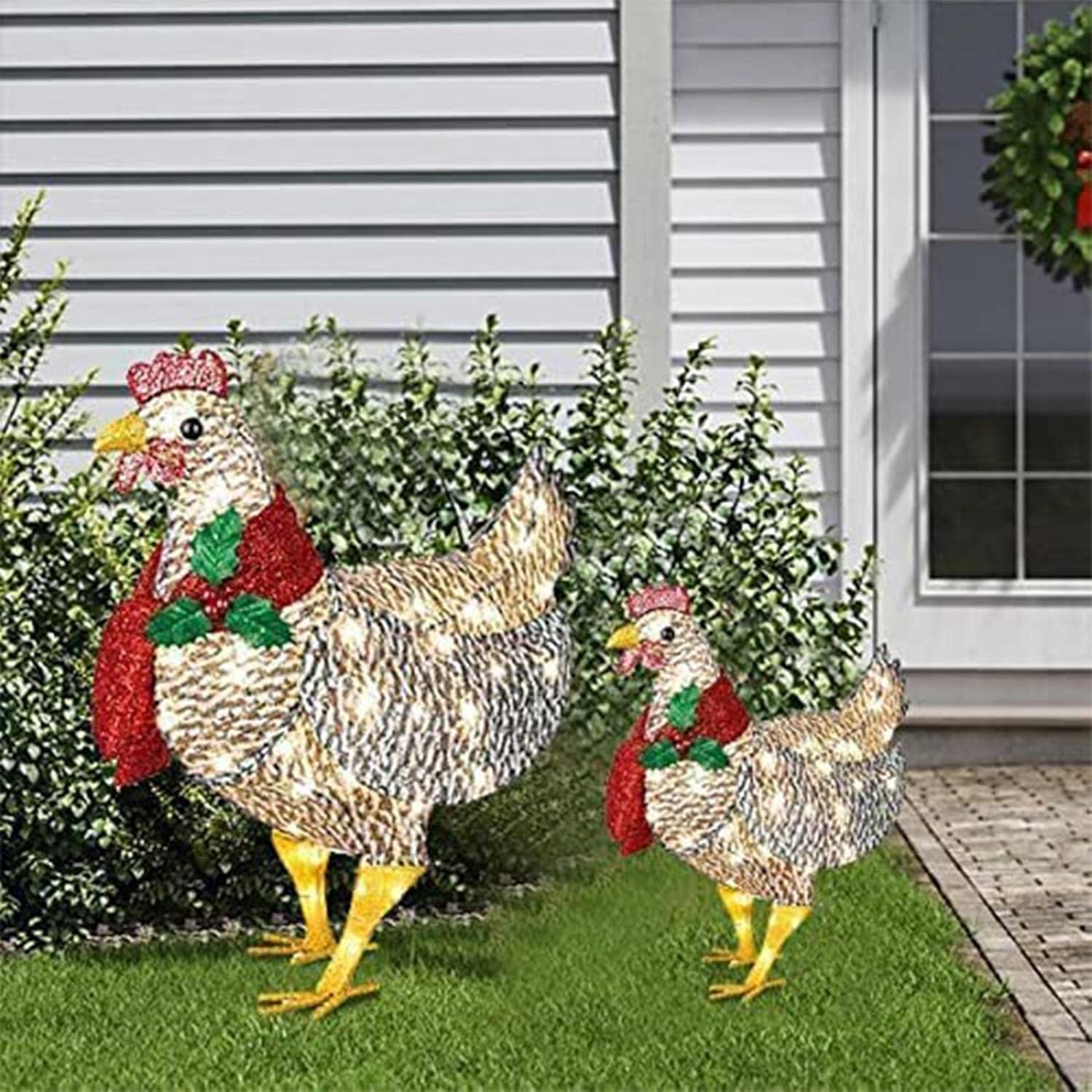WinterHen LED Kip met Sjaal – Stralende Kerstdecoratie voor binnen en buiten