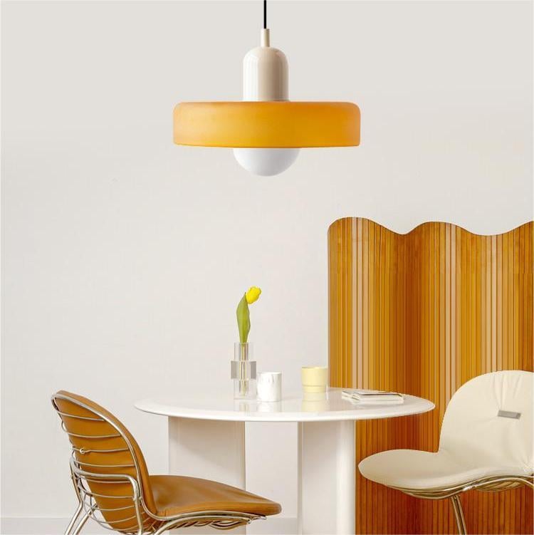 Bauhaus Hanglamp in Gekleurd Glas