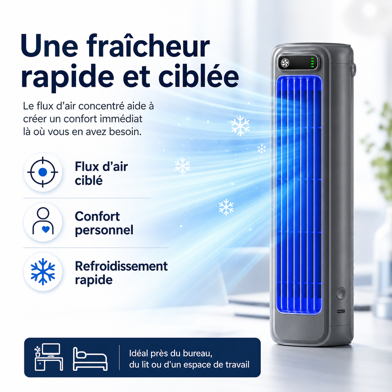 AirWave – Draagbare Oplaadbare Airconditioner met 12 Uur Accuduur