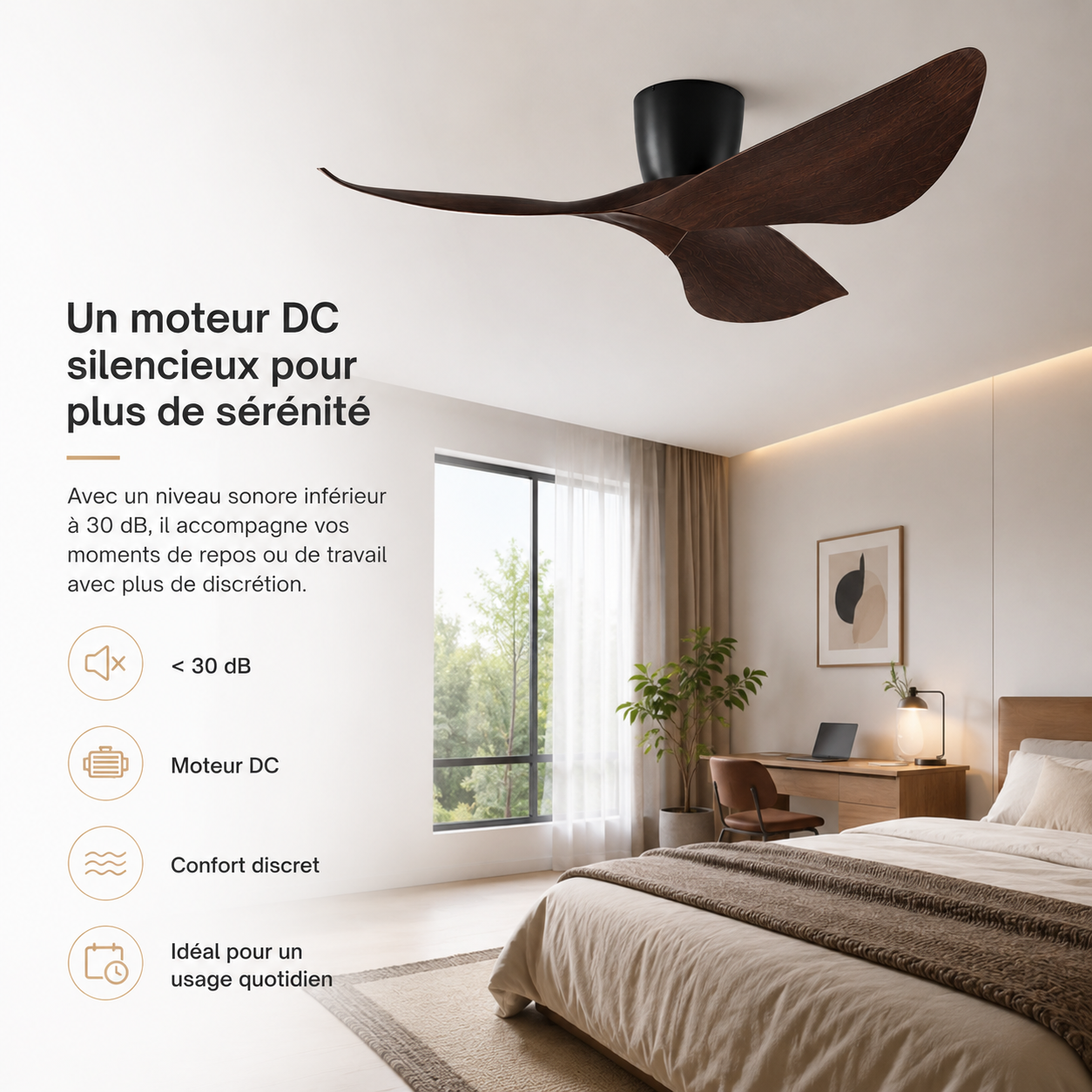 Nelvarn – Minimalistische Plafondventilator met Bladen