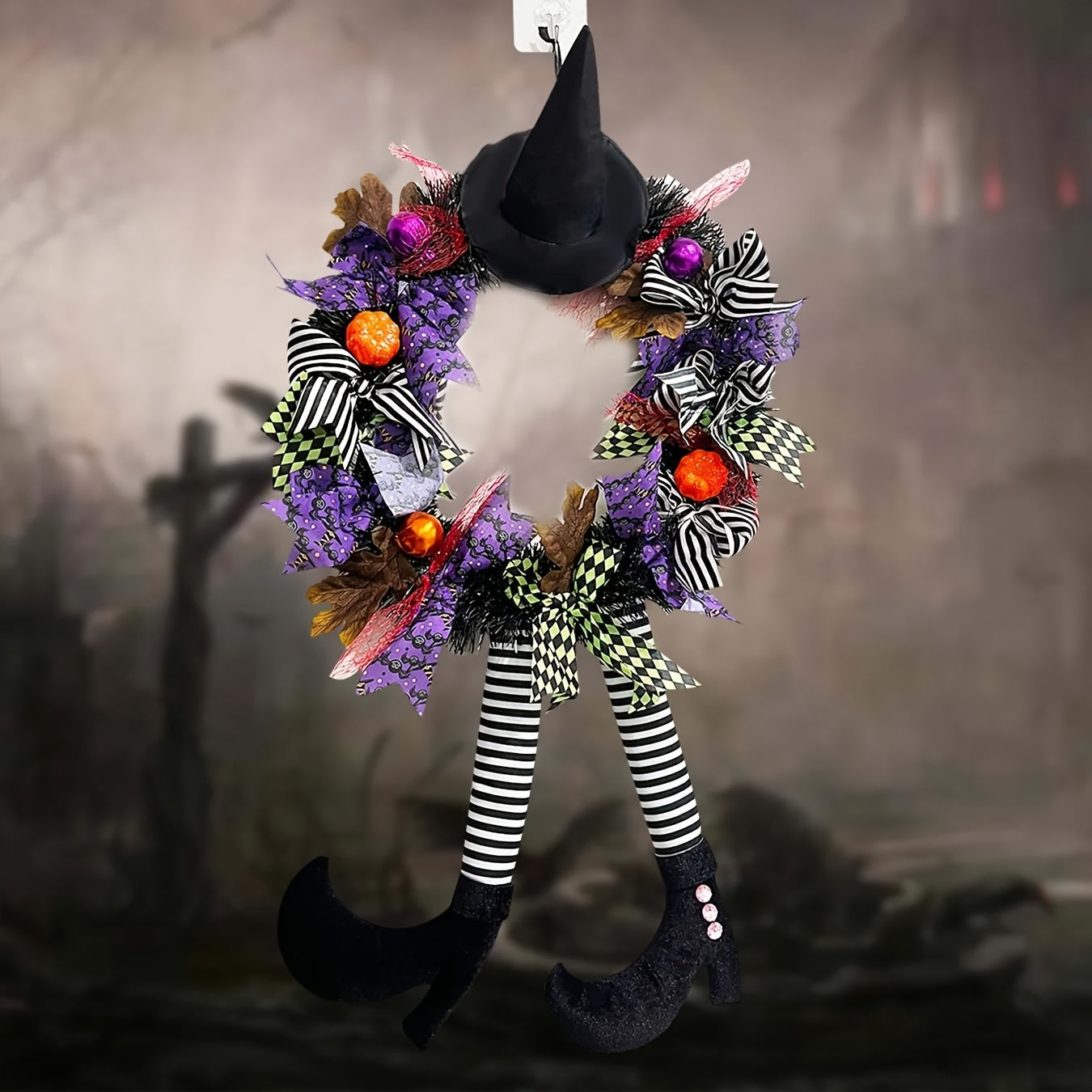 Halloween Grappige Heks Benen Krans | Feestelijke Deurdecoratie