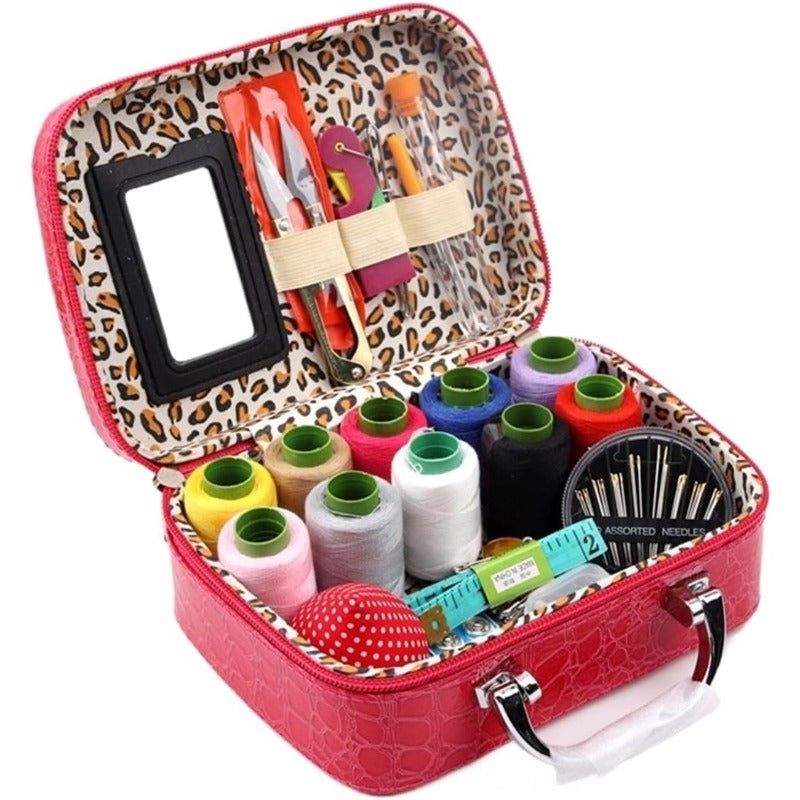 CraftVault Draagbare Naaikit in Faux Leren Tas