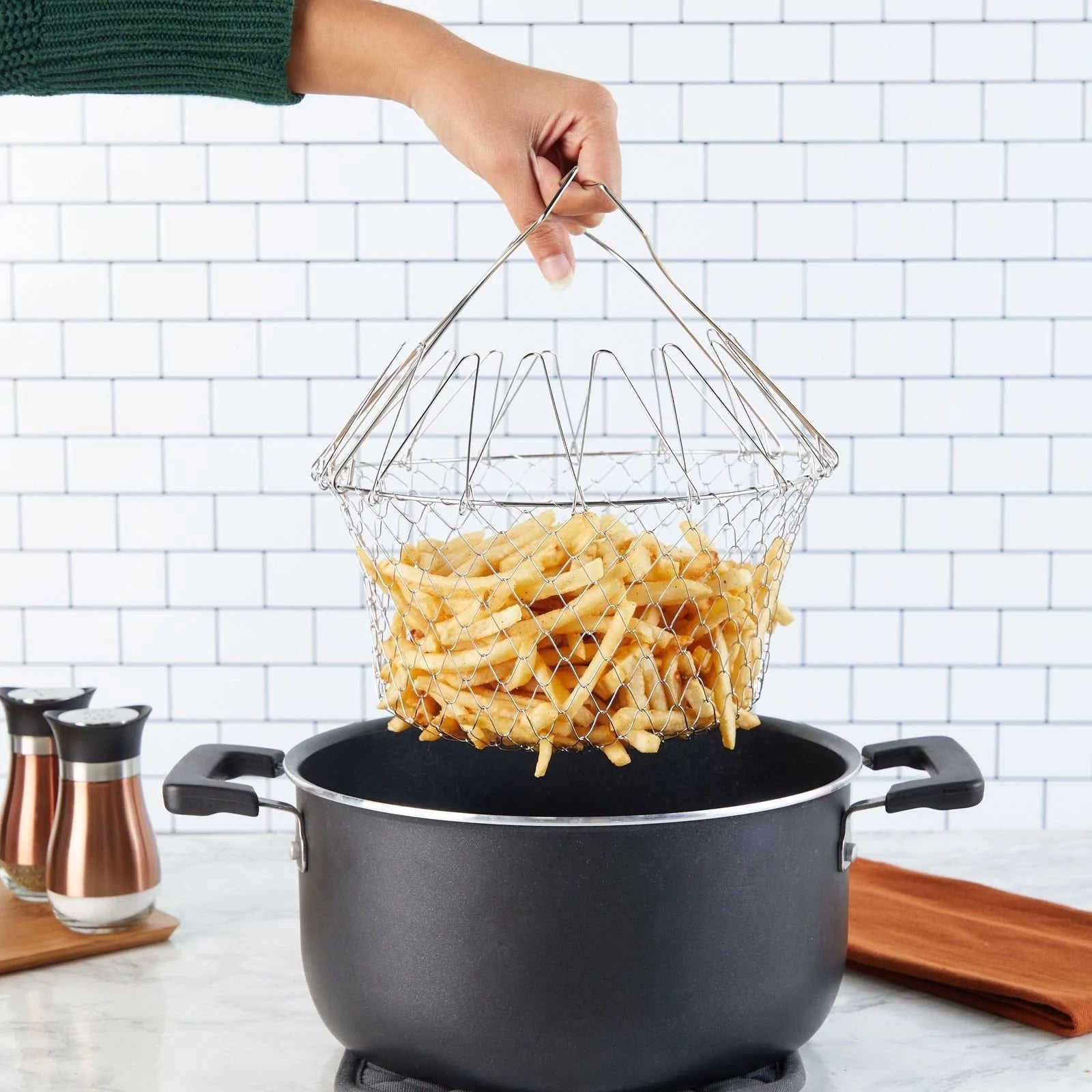 GourmetCraft Elite Kookmand | Veelzijdige roestvrijstalen mand voor moeiteloos koken en stomen