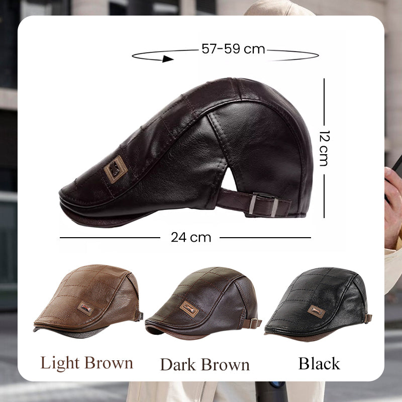 ElderLux Pluche Leren Baret | Gezellige elegantie voor een warme winterervaring