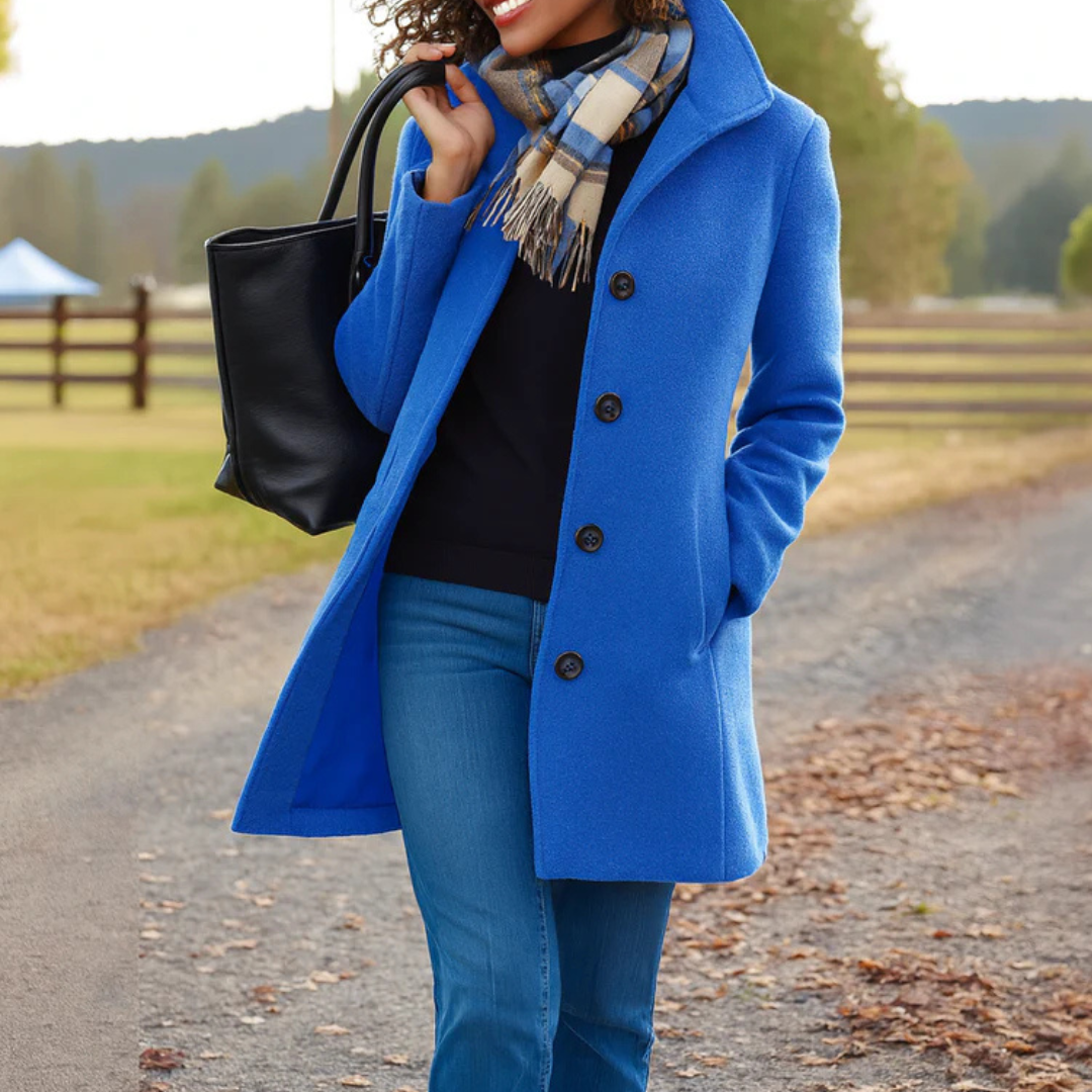 Helga | Dames Klassieke Winterjas met Knopsluiting Voorkant