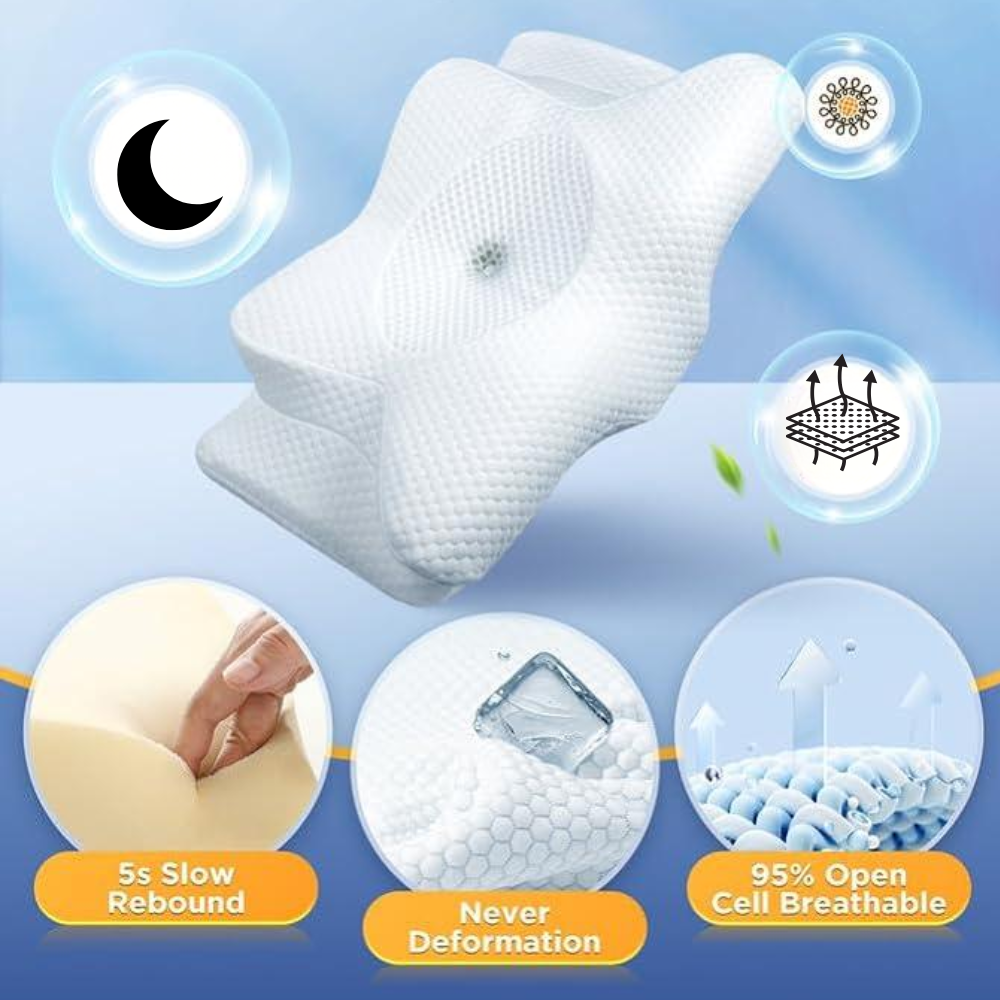 Anti-Snurk Kussen | Ergonomische Nek- en Hoofdkussen | Wit