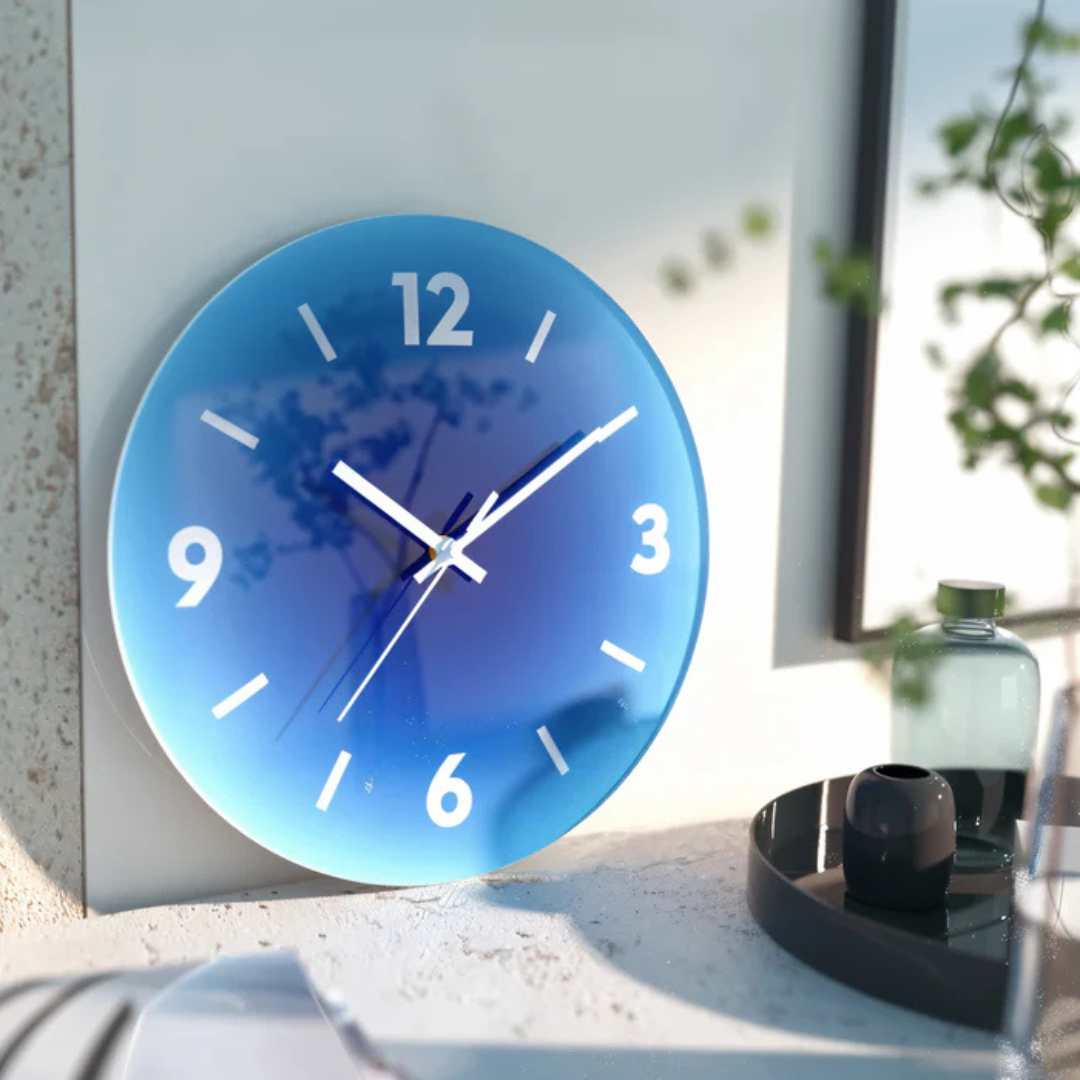 Zonsondergang - Design Wandklok Van Glas