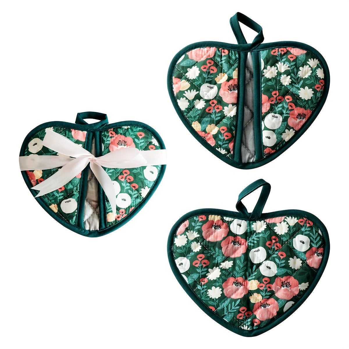 KeukenHart Hittebestendige Ovenwant-Set – Decoratieve Hartvormige GripPads