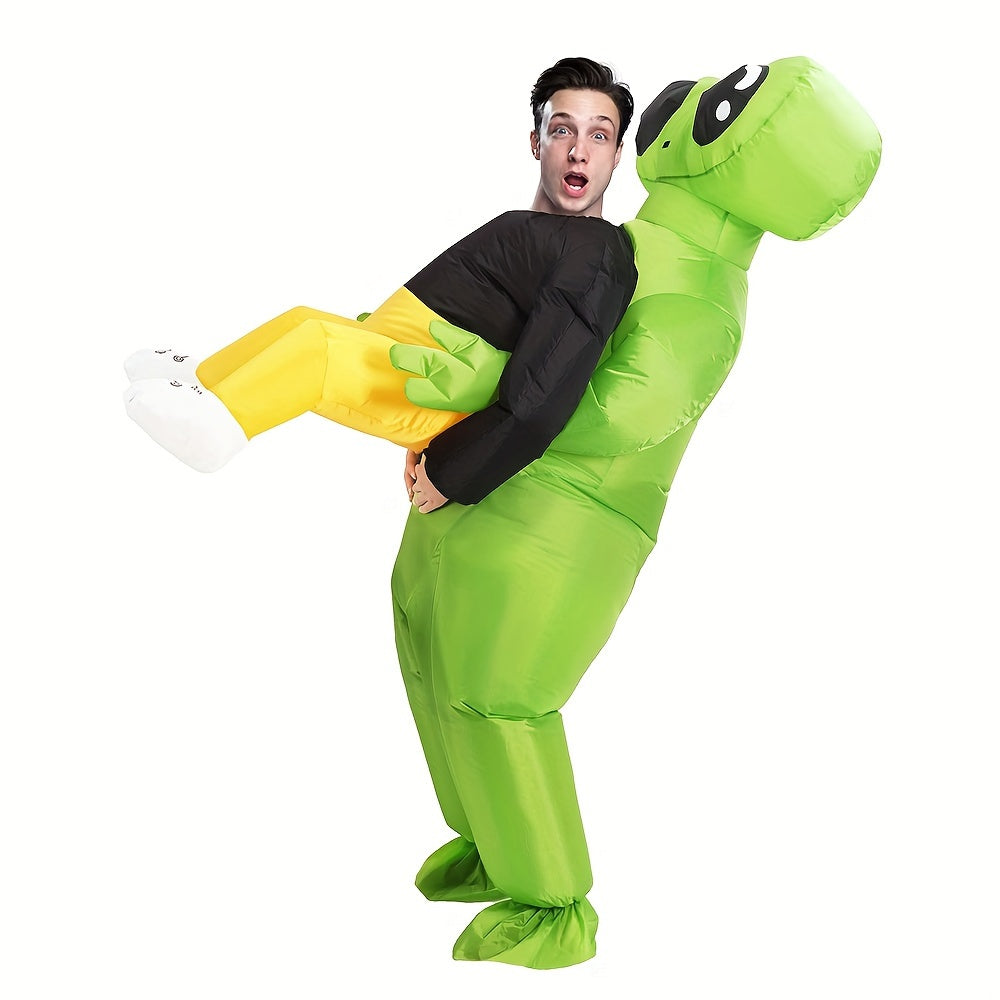Grappige Opblaasbare Halloween Alien Kostuum voor Mannen | Ride On Stijl