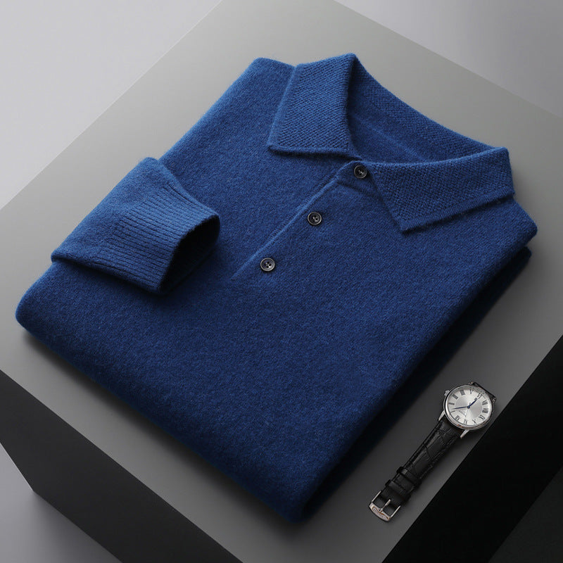 NordicLuxe Cashmere Merino Wol Polo Shirt, Stockholm Stijl