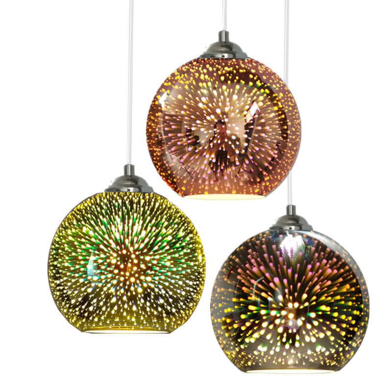 3D Vuurwerk Glas Hanglamp | Creatief Kleurglas Ontwerp