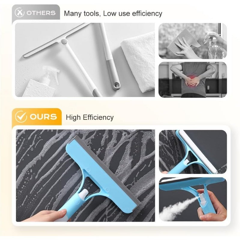 BrightSwipe 3 in 1 Raamtrekker Cleaner met Sprayfles